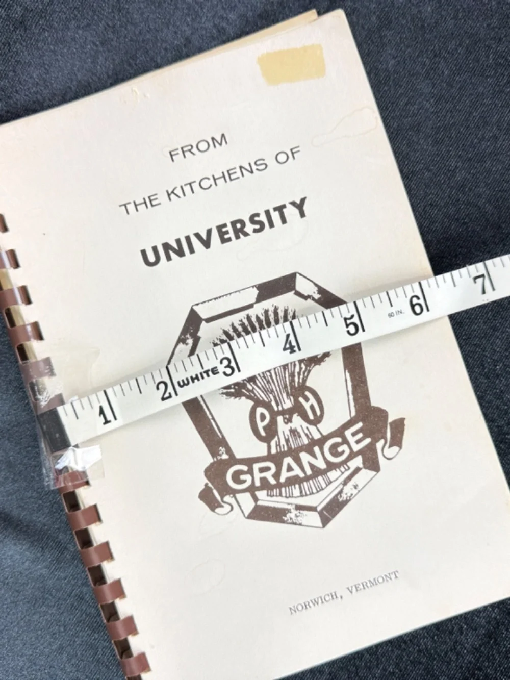 1950s Kitchens of University Grange Cookbook Norwich VT Spiral Bound